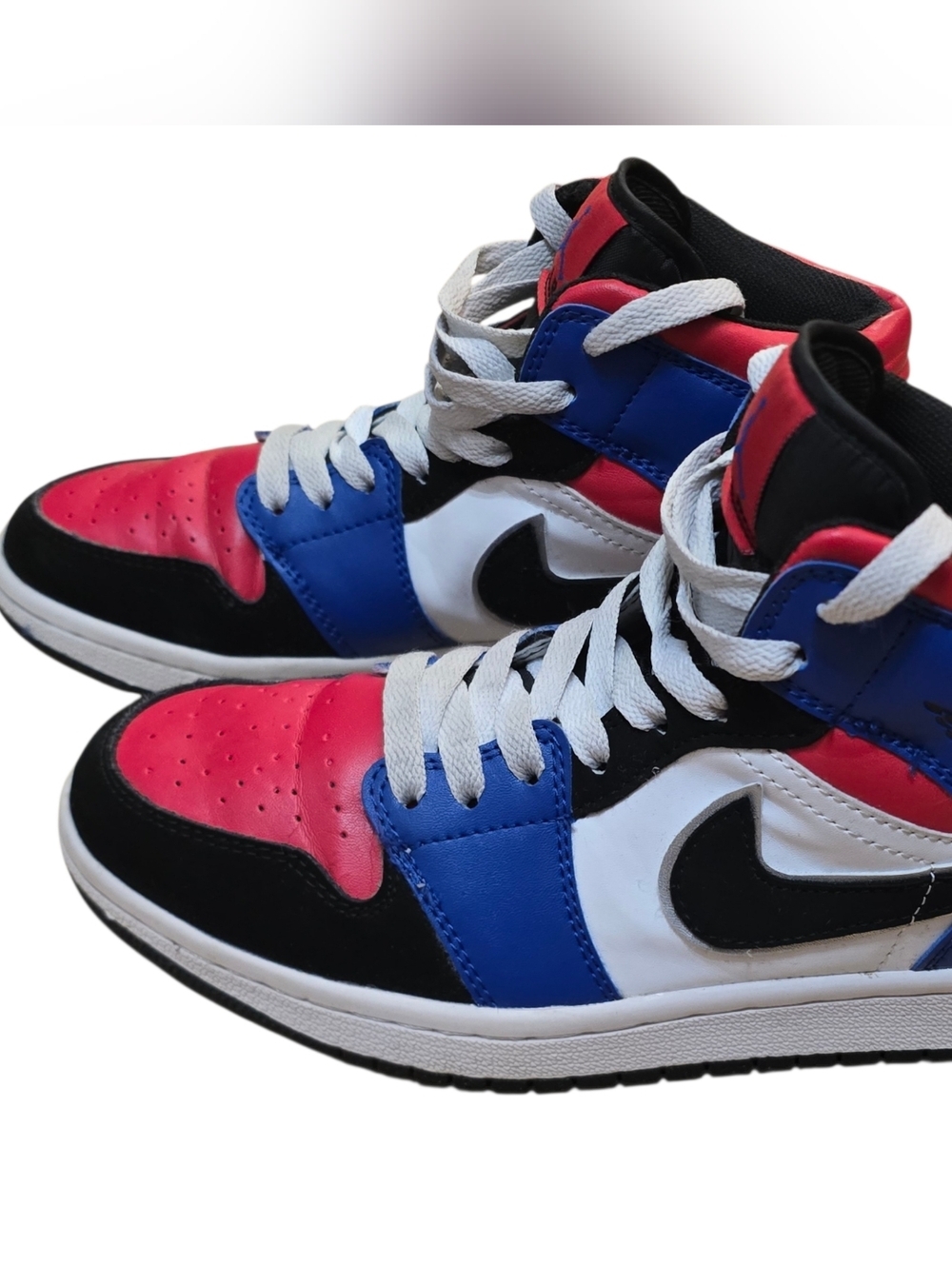Nike Air Jordan 1 Mid “Top 3” Red Blue Black White Size 8 Mens - Picture 8 of 8